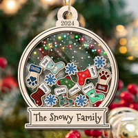 Thumbnail for Personalized Shaker Ornament - Christmas Gift For Family - Colorful Family Stockings FC