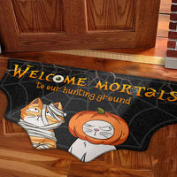 Thumbnail for Personalized Spider Web Shaped Doormat - Halloween Gift For Cat Lover - Cats Are Waiting, Spiders Are Hungry AB