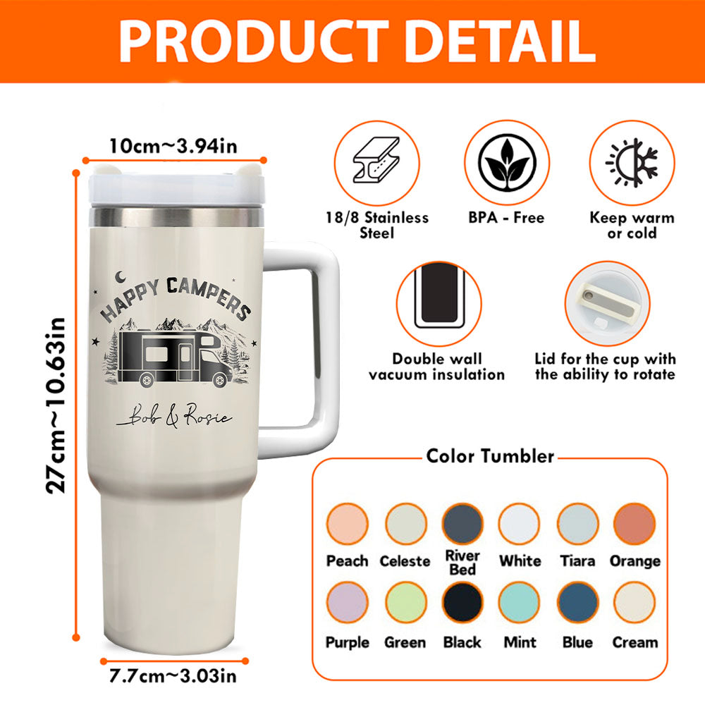 Personalized 40oz Tumbler - Gift For Campings Lovers - Custom RV Camping Yoycol