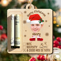 Thumbnail for Personalized Money Holder Ornament - Christmas Gift For Family - Baby Photo Christmas Costume AE