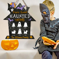 Thumbnail for Personalized Shaped Door Sign - Halloween Gift For Family - Welcome To Our Boo-tiful Family Lair AE