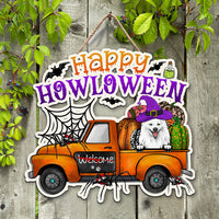 Thumbnail for Personalized Shaped Doorsign- Gift For Dog Lovers- Happy Howloween Witched Dogs AE