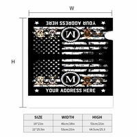 Thumbnail for Personalized Dog Cat 4th July Black & White American Flag Mailbox Cover, Gift For Dog Cat Lovers FC
