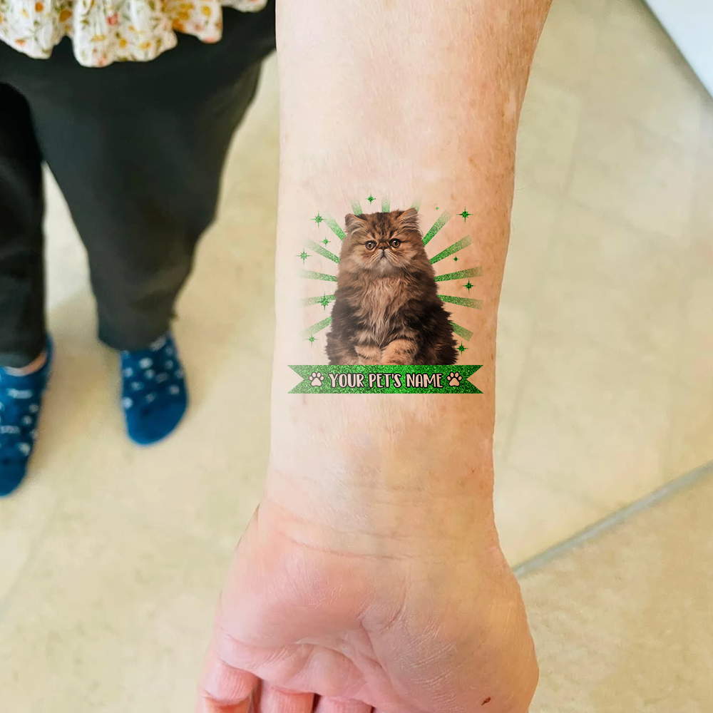 Personalized Funny Pet Photo Glitter Temporary Tattoos, DIY Gift For Dog Cat Lovers JonxiFon