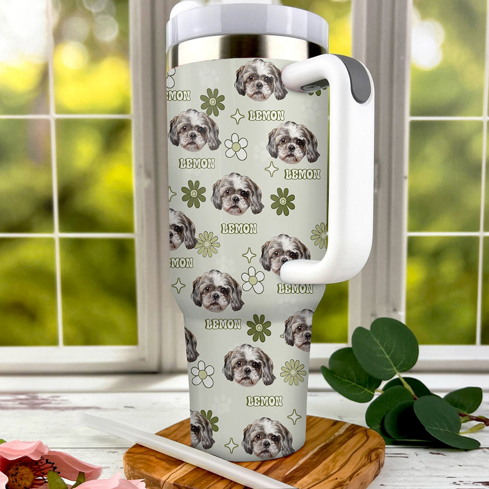 Personalized 40oz Tumbler - Gift For Pet Lovers - Magic Retro Dog Cat Photo Yoycol