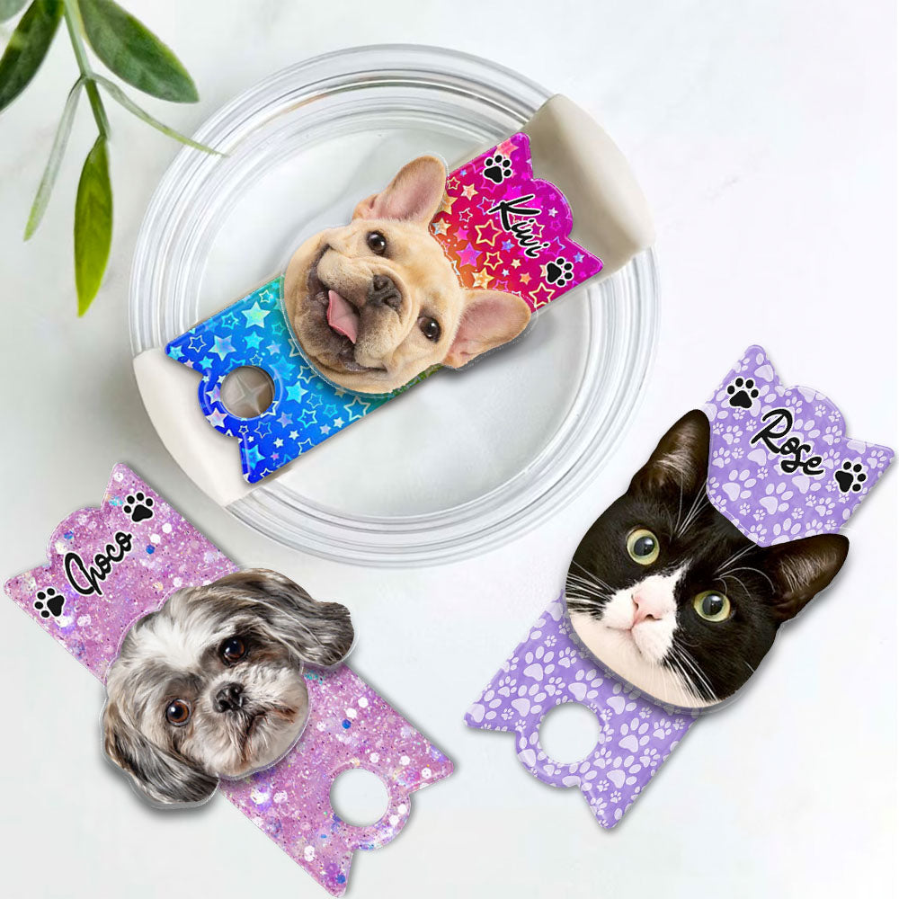 Personalized Tumbler Name Plate - Gift For Pet Lovers - Funny Dog Cat Photo Face Cutout Yoycol