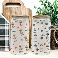 Thumbnail for Personalized Pet Photo & Name Summer Glass Bottle/Frosted Bottle With Lid & Straw, Best Gift For Dog Cat Lovers AF