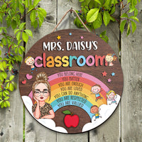 Thumbnail for Personalized You Belong Here Teacher Rainbow Classroom Door Sign, Back To School Gift For Teacher FC