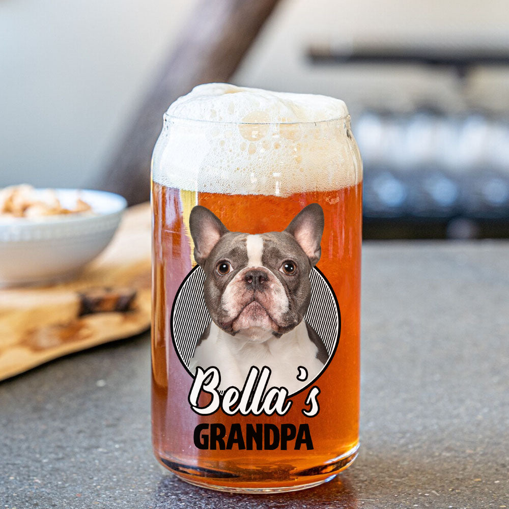 Custom Pet's Human Photo Beer Glass Bottle/Frosted Bottle, Pet Lover Gift AF