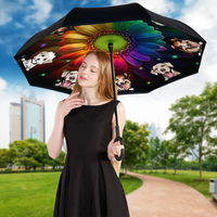 Thumbnail for Custom Magical Dog Cat Windproof Reverse Upside Down C-Handle Double Layer Umbrella, Pet Lover Gift JonxiFon