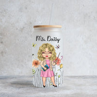 Thumbnail for Custom Thank You For Helping Me Grow Teacher Glass Bottle/Frosted Bottle With Lid & Straw, Gift For Teacher AF