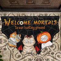 Thumbnail for Personalized Spider Web Shaped Doormat - Halloween Gift For Cat Lover - Cats Are Waiting, Spiders Are Hungry AB