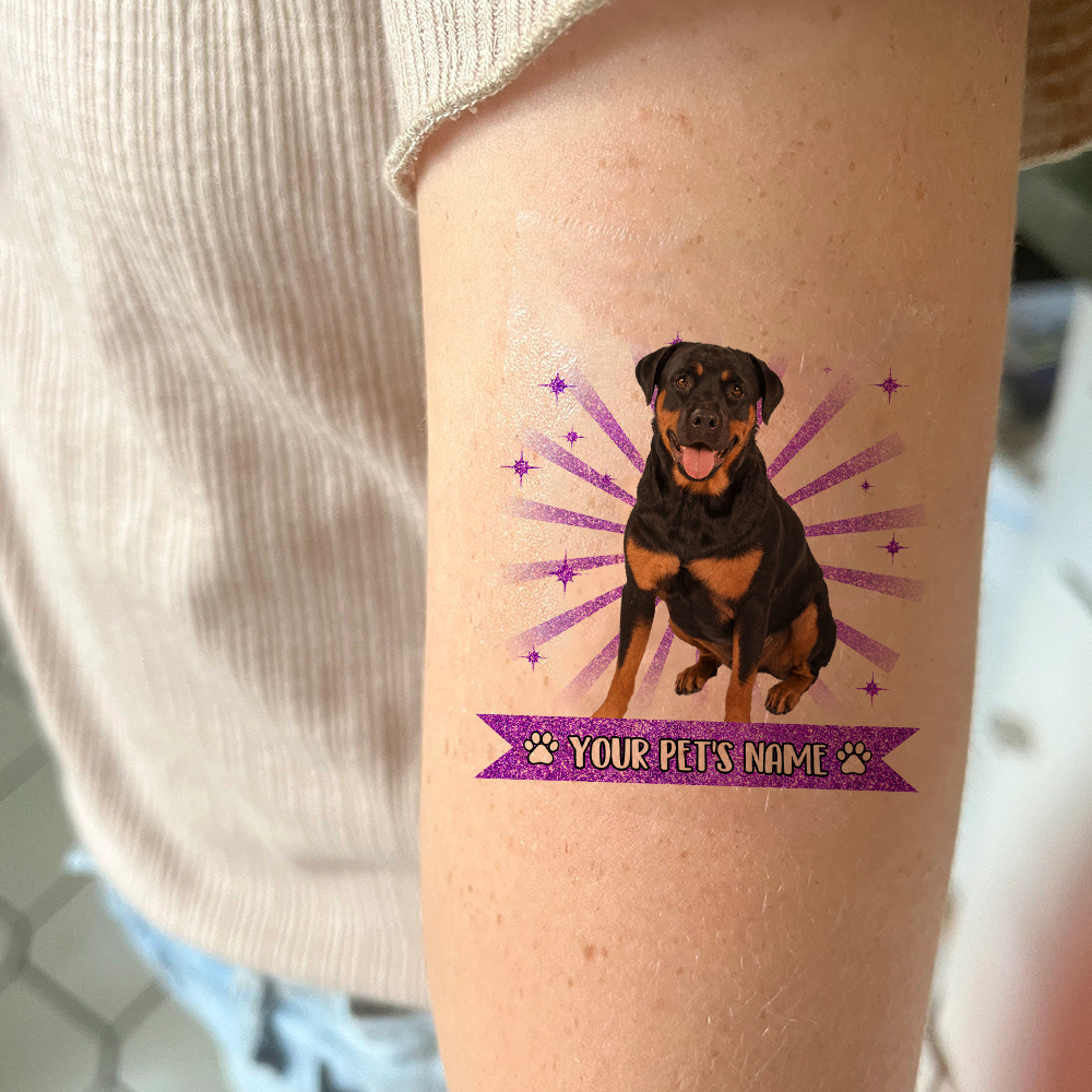 Personalized Funny Pet Photo Glitter Temporary Tattoos, DIY Gift For Dog Cat Lovers JonxiFon