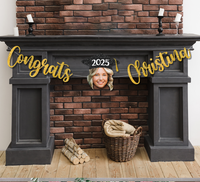 Thumbnail for Custom Congrats With Face Photo Glitter Graduation Set Of Banners 2025, Graduation Decorations FC
