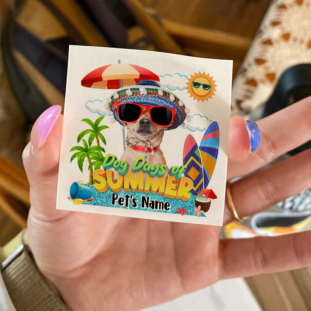 Personalized Photo Dog Days Of Summer Temporary Tattoos, DIY Dog Lover Gifts JonxiFon