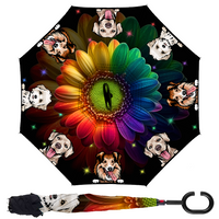 Thumbnail for Custom Magical Dog Cat Windproof Reverse Upside Down C-Handle Double Layer Umbrella, Pet Lover Gift JonxiFon