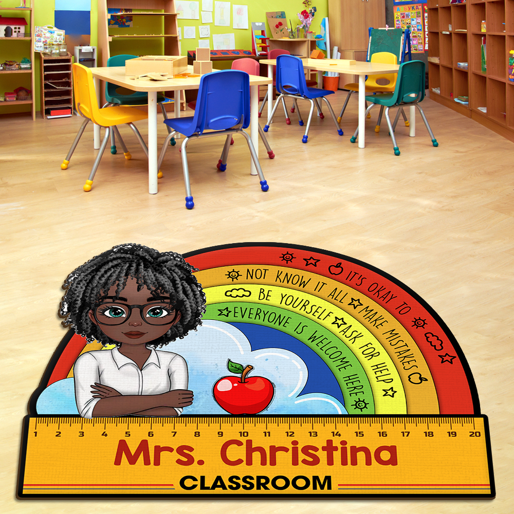 Personalized Classroom Teacher Welcome Doormat, Back To School Gift For Teacher AB