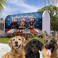 Thumbnail for Personalized Patriotic Welcome to our home Dog cat Mailbox Decal, Gift for Dog Lover AF