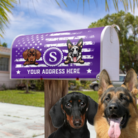 Thumbnail for Personalized Dog Cat 4th July Black & White American Flag Mailbox Cover, Gift For Dog Cat Lovers FC