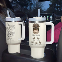 Thumbnail for Personalized 40oz Tumbler - Gift For Grandma - Flower Grandma Butterflies Grandkids Yoycol