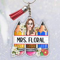 Thumbnail for Custom Teacher Name Pencil Shaped Acrylic Keychain, Gift For Teacher JonxiFon
