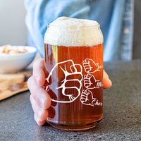 Thumbnail for Custom Dad Name Fist Bump Beer Glass Bottle, Gift For Dad & Grandpa AF