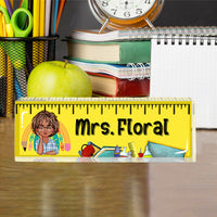 Thumbnail for Custom Teacher Name Ruler Acrylic Desk Name Plate, Gift For Teacher AI
