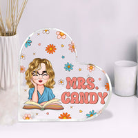 Thumbnail for Custom Name With Flowers Retro Magic Heart Shaped Acrylic Plaque, Gift For Her AA