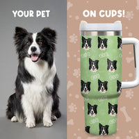 Thumbnail for Personalized 40oz Tumbler - Gift For Pet Lovers - Pawprint Dog Cat Photo FC