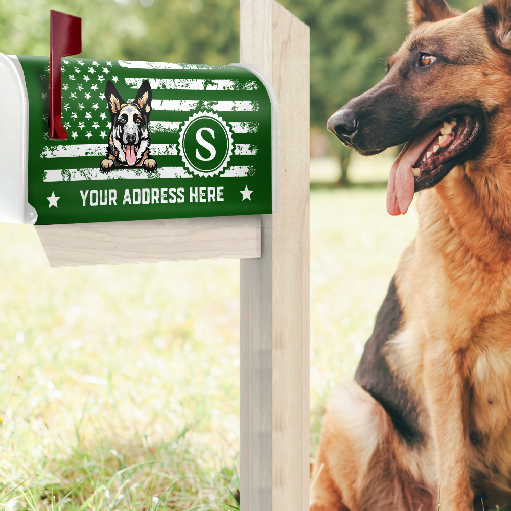 Personalized Dog Cat 4th July Black & White American Flag Mailbox Cover, Gift For Dog Cat Lovers FC