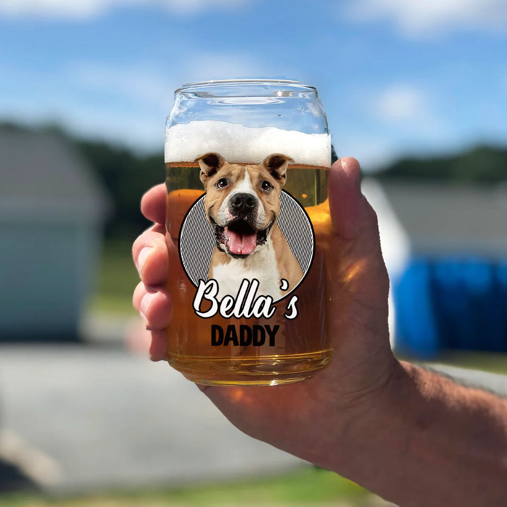 Custom Pet's Human Photo Beer Glass Bottle/Frosted Bottle, Pet Lover Gift AF
