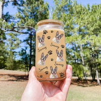 Thumbnail for Personalized Glass Bottle/Frosted Bottle With Lid & Straw - Gift For Pet Lovers - Funny Dog Cat Photo AF