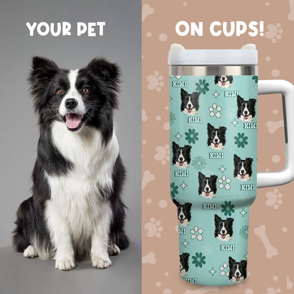 Personalized 40oz Tumbler - Gift For Pet Lovers - Magic Retro Dog Cat Photo Yoycol