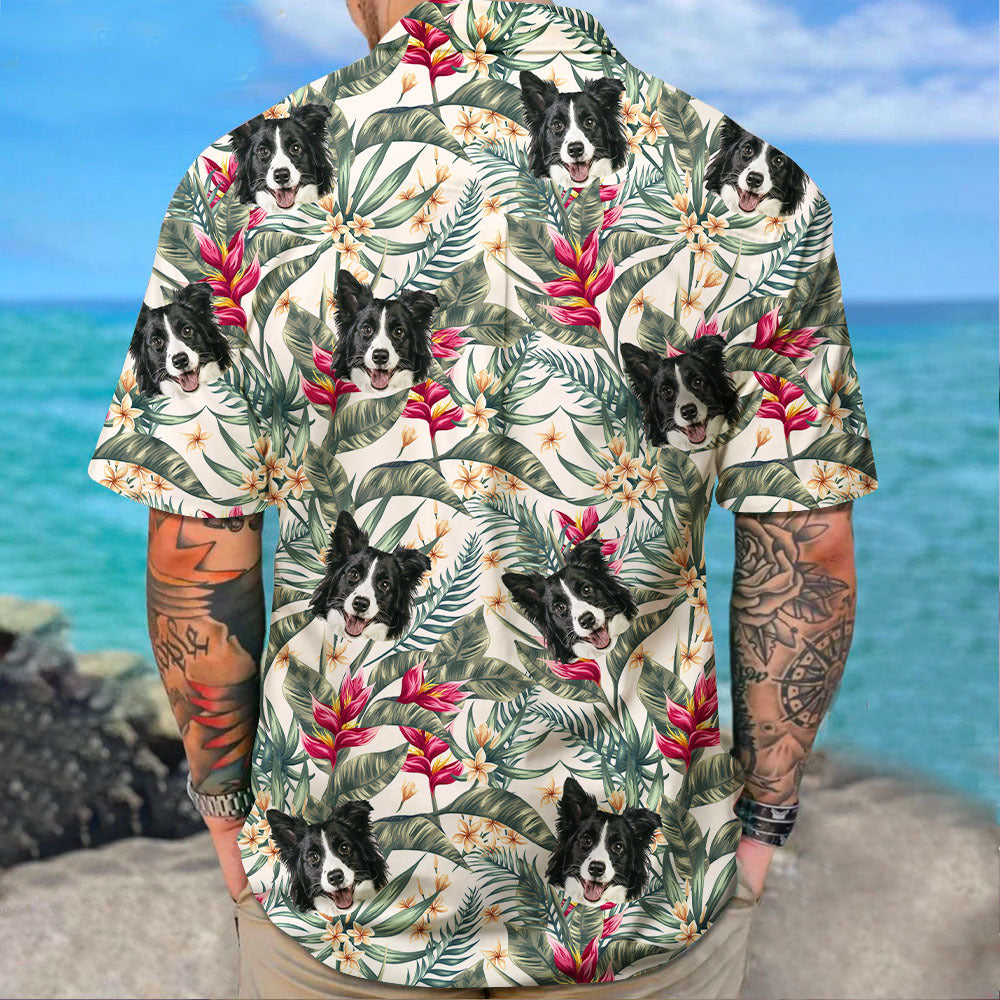 Custom Hawaii In The Air Face Photo Men's Hawaiian Shirt, Gift For Pet Lover AI