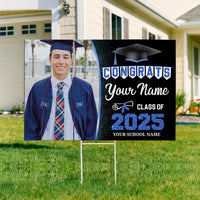 Thumbnail for Congrats Class Of 2025 Personalized Photo Yard Sign With Stake, Graduation Decoration Gift