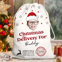 Thumbnail for Personalized Santa Sack - Christmas Gift For Family - Upload Face Photo With Santa Hat AB