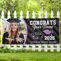 Thumbnail for Custom Photo Congrats Class Of 2025 Glitter Graduation Banner, Graduation Decorations