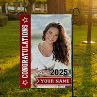 Thumbnail for Personalized Congratulations Class of 2025 Photo Flag, Graduation Decoration Gift