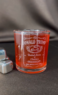 Diamond In The Rough Trump Whiskey Glass, Laser Engraved Presidency Design, 45-47, Political Gift, Conservative Gift, Men's Glassware, MAGA