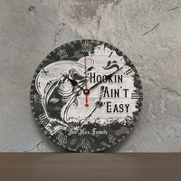 Thumbnail for Personalized Hookin Aint Easy Fishing Wall Wooden Clock, Gift For Family FC