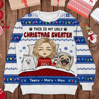 Thumbnail for Personalized Ugly Christmas Sweater - Christmas Gift For Pet Lovers - Dog Mom Ugly Sweater AB
