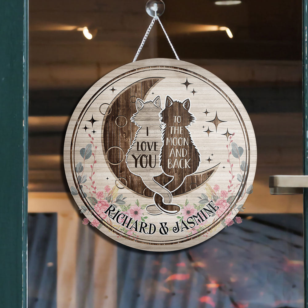 I Love You To The Moon And Back, Wood Circle Sign For Home Decor Z