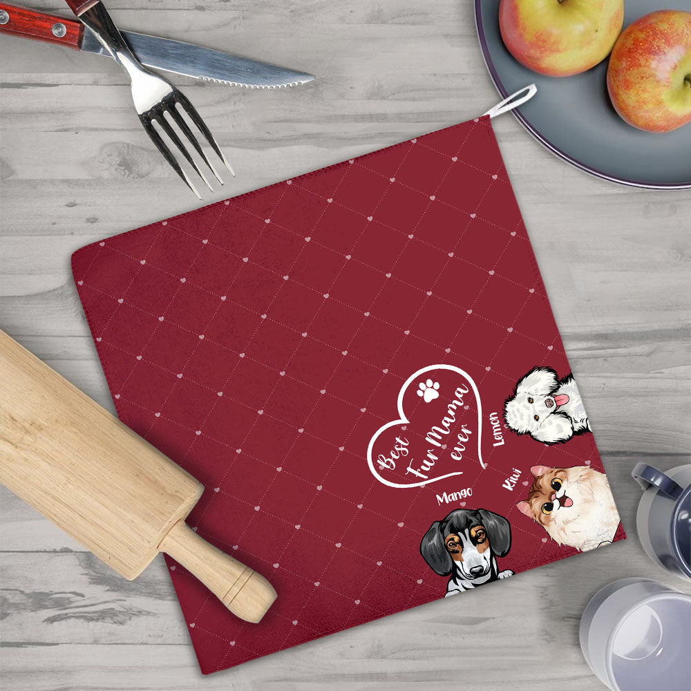 Custom Best Fur Mama Ever Dog Cat Hand Towel, Pet Lover Gift JonxiFon