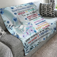 Thumbnail for I Filled This Blanket With Hugs & Love Fleece Blanket, Gift for Great Grandchildren AB