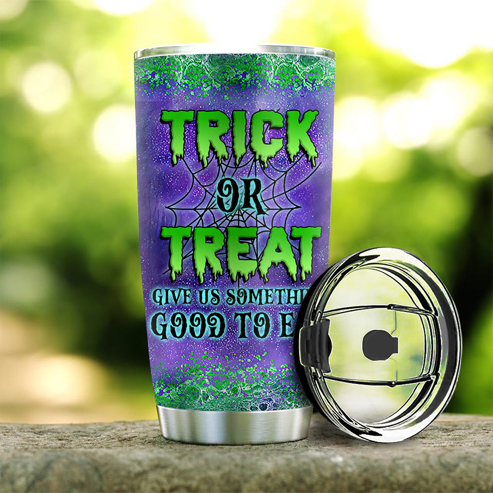 Trick Or Treat Custom Halloween Dog Tumbler, DIY Gift For Dog Lovers AA