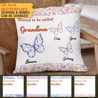 Thumbnail for Blessed To Be Called Grandma Butterflies Personalized Pillow AD