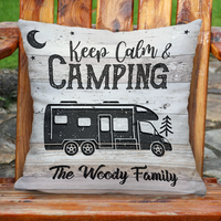 Thumbnail for Custom Happy Campers Camping Pillow, Gift For Camper AD