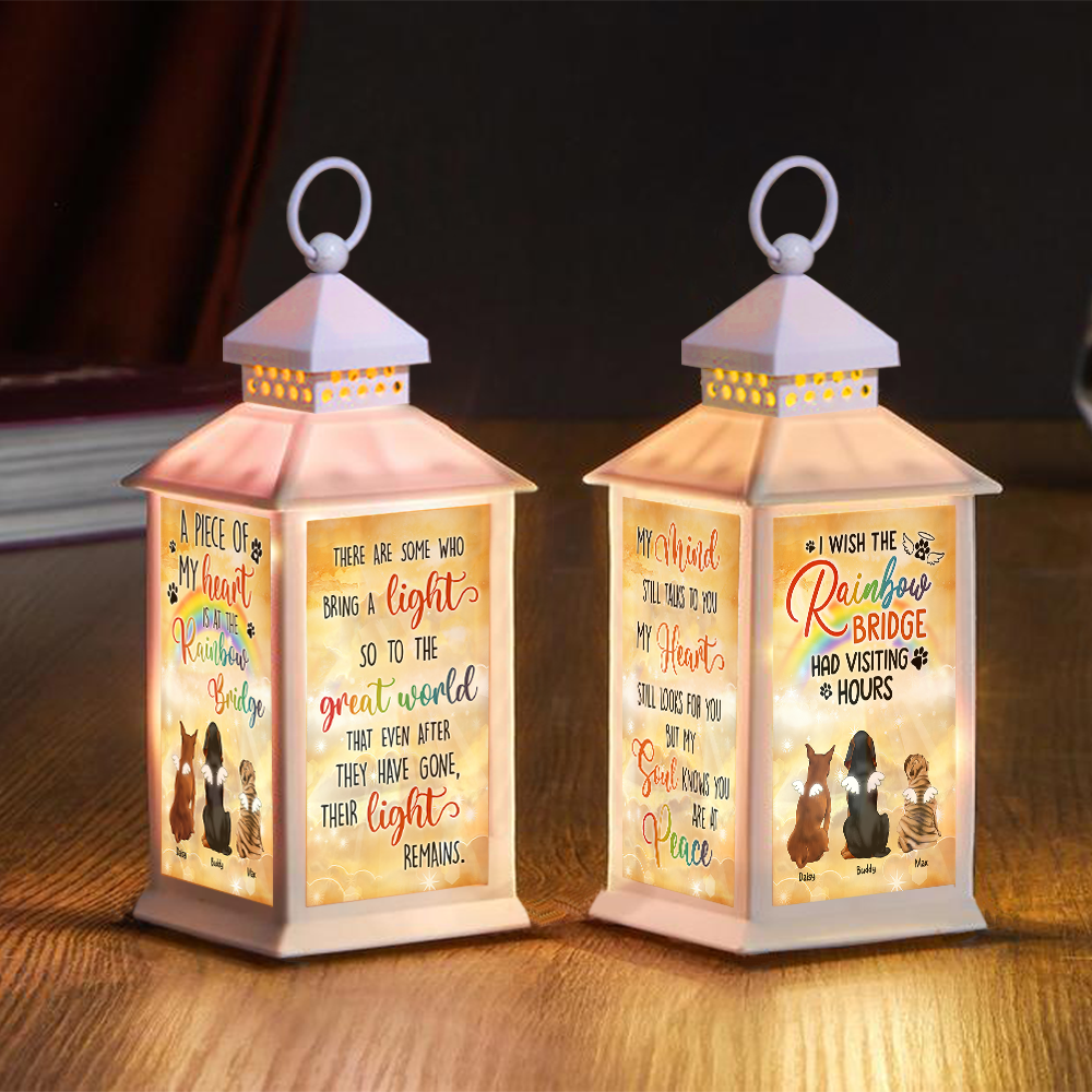 Custom A Piece Of My Heart Dog Cat Memorial Lantern II, Memorial Gift YHN-THUY