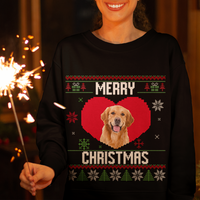 Thumbnail for Pet In My Heart Photo Ugly Christmas Sweatshirt, All-Over-Print Sweatshirt AB