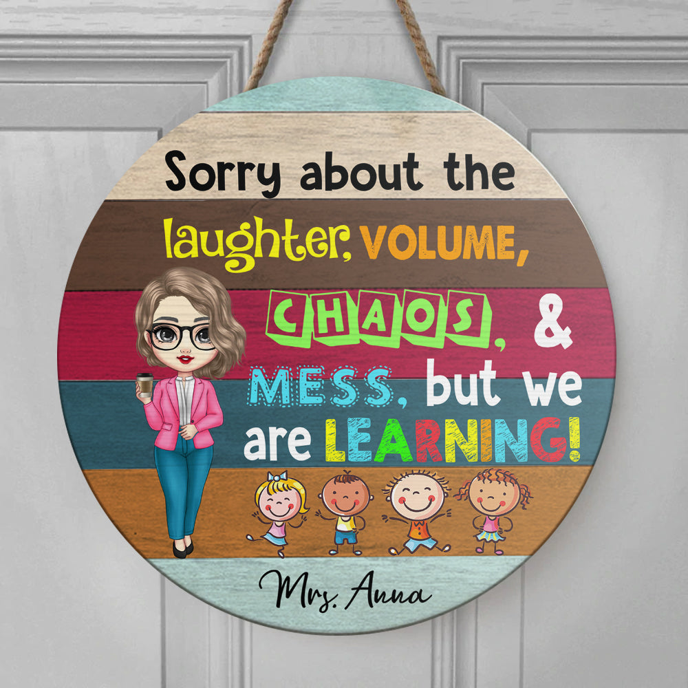 We are learning Teacher Wood Sign, DIY Gift For Back To School Z